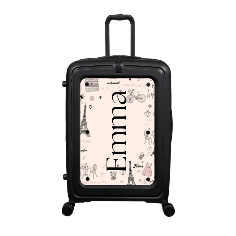 Modify - Suitcase with Personalised Panel (Paris Border - Side Name)