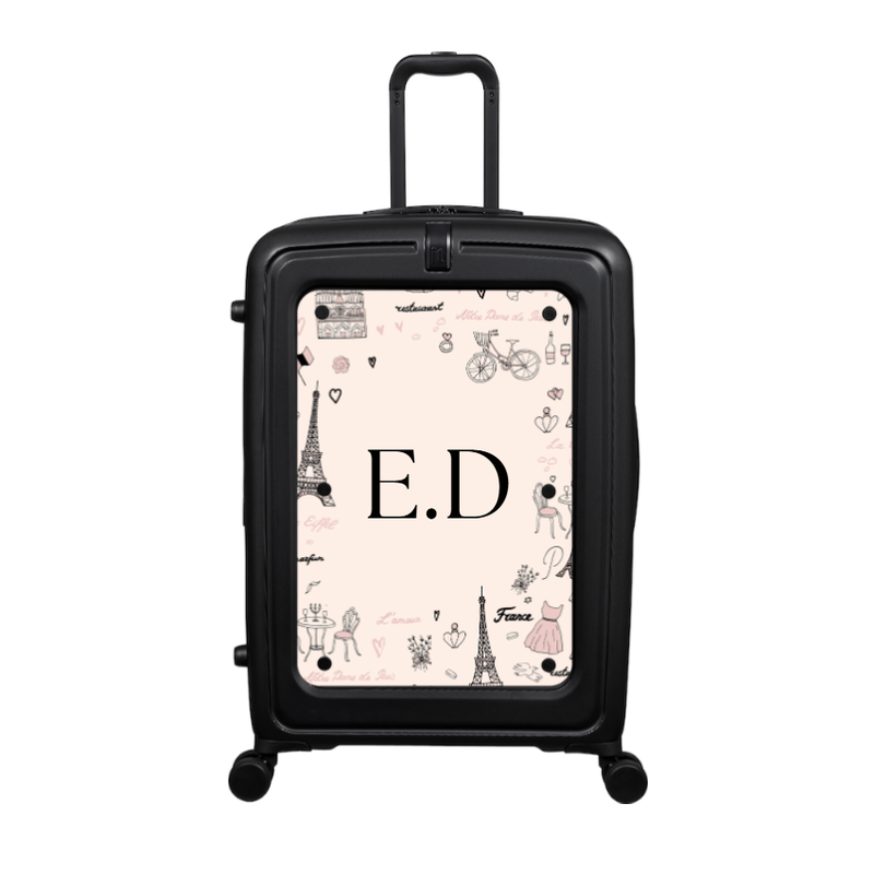 Modify - Suitcase with Personalised Panel (Paris Border - Initials)