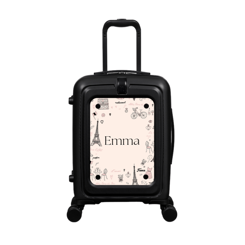 Modify - Suitcase with Personalised Panel (Paris Border - Name)