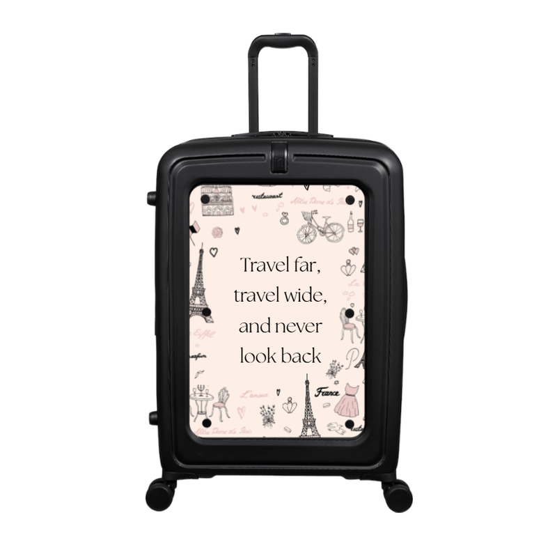 Modify - Suitcase with Personalised Panel (Paris Border - Quote)