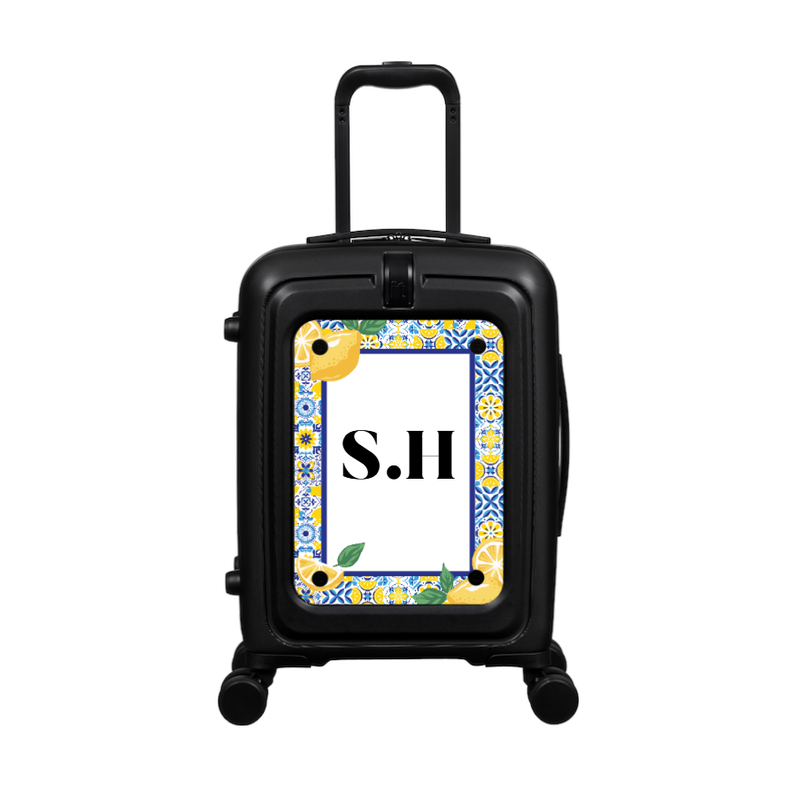 Modify - Suitcase with Personalised Panel (Italian Lemons - Initials)