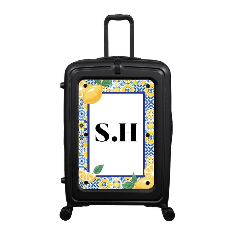 Modify - Suitcase with Personalised Panel (Italian Lemons - Initials)