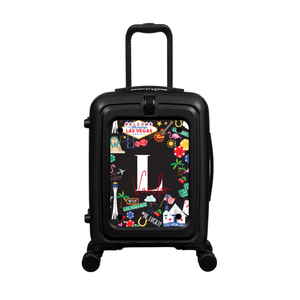 Modify - Suitcase with Personalised Panel (Las Vegas Border - Letter & Name)