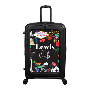 Modify - Suitcase with Personalised Panel (Las Vegas Border - Double Name)