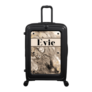 Modify - Suitcase with Personalised Panel (Neutral Marble Strip - Name)
