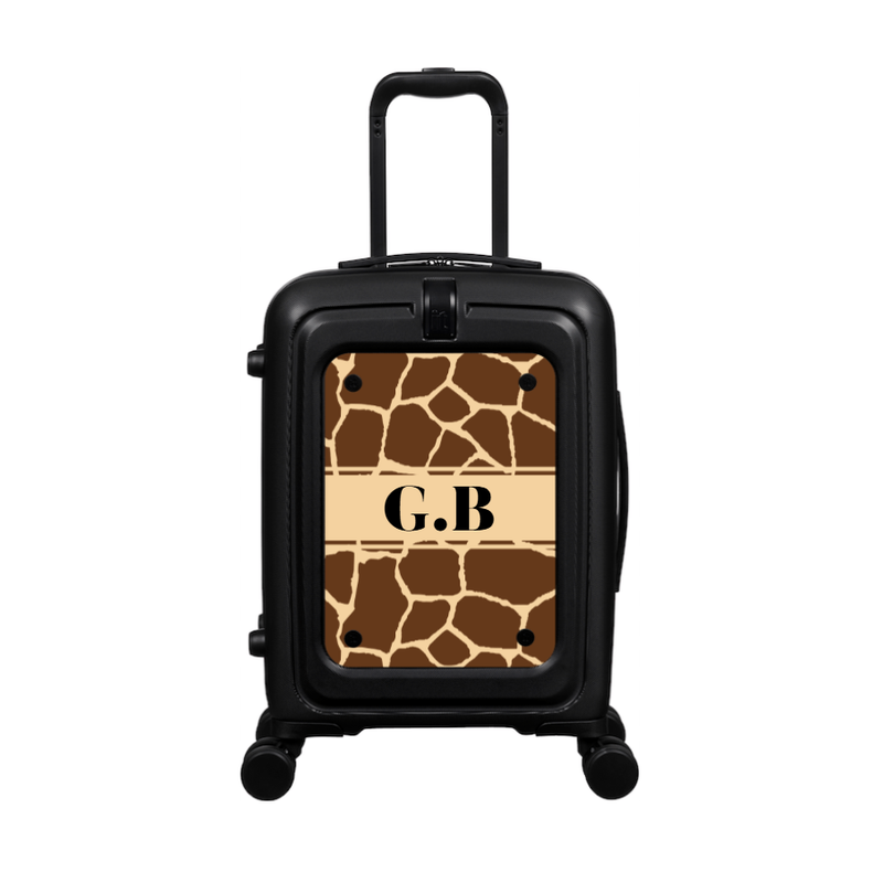 Modify - Suitcase with Personalised Panel (Giraffe Strip - Initials)