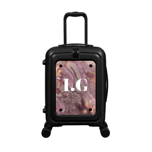 Modify - Suitcase with Personalised Panel (Rose Gold Marble - Initials)