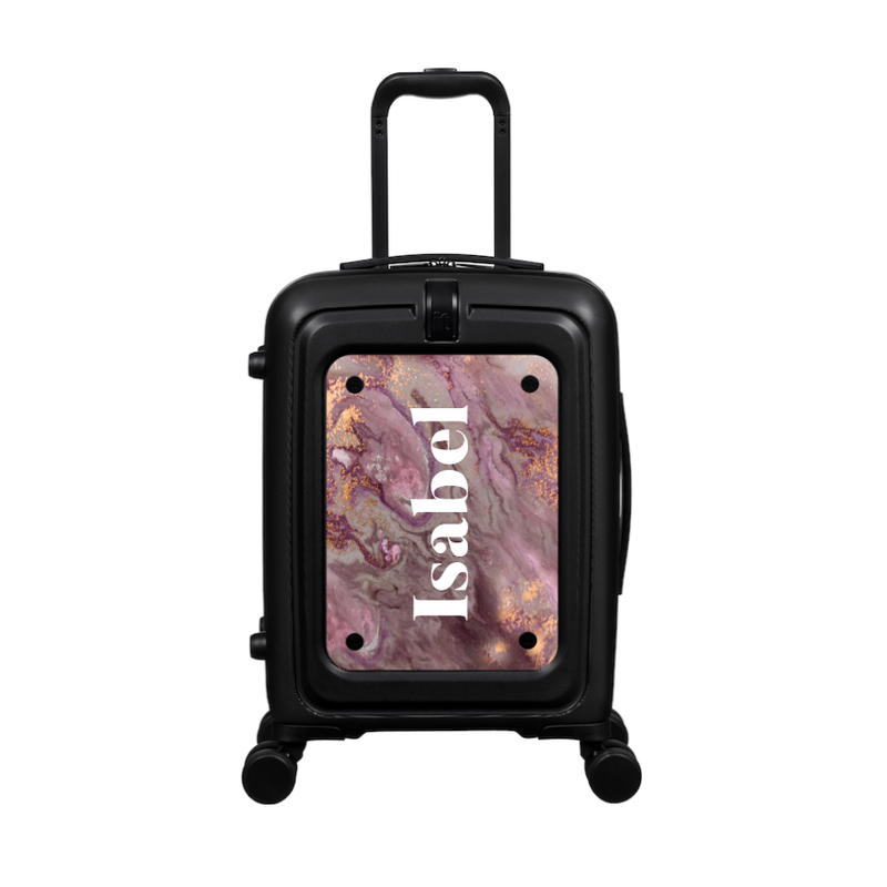 Modify - Suitcase with Personalised Panel (Rose Gold Marble - Side Name)