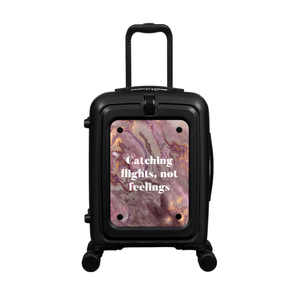 Modify - Suitcase with Personalised Panel (Rose Gold Marble - Quote)