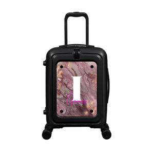 Modify - Suitcase with Personalised Panel (Rose Gold Marble - Letter & Name)