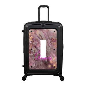 Modify - Suitcase with Personalised Panel (Rose Gold Marble - Letter & Name)