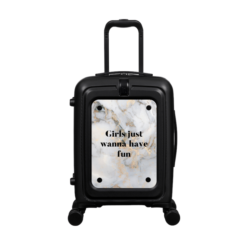 Modify - Suitcase with Personalised Panel (Grey Gold Marble - Quote)