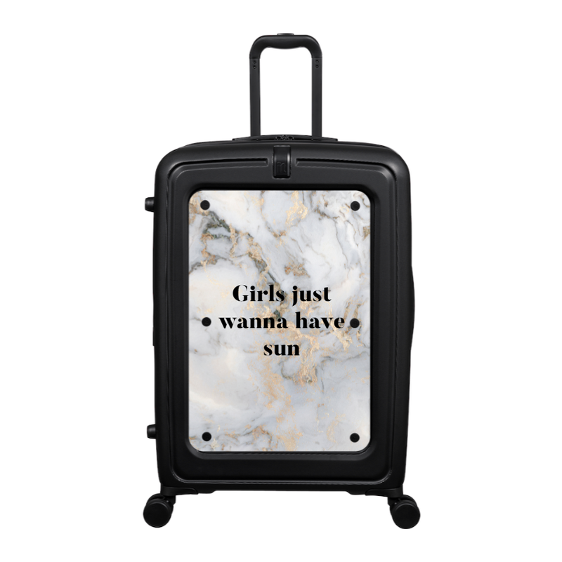 Modify - Suitcase with Personalised Panel (Grey Gold Marble - Quote)