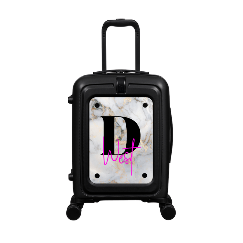 Modify - Suitcase with Personalised Panel (Grey Gold Marble - Letter & Name)