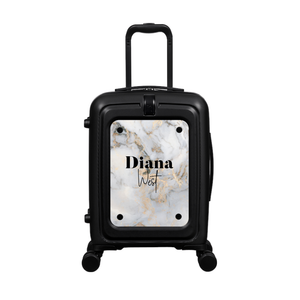 Modify - Suitcase with Personalised Panel (Grey Gold Marble - Double Name)