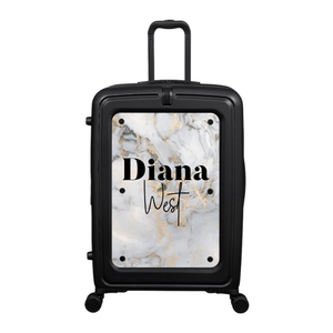 Modify - Suitcase with Personalised Panel (Grey Gold Marble - Double Name)