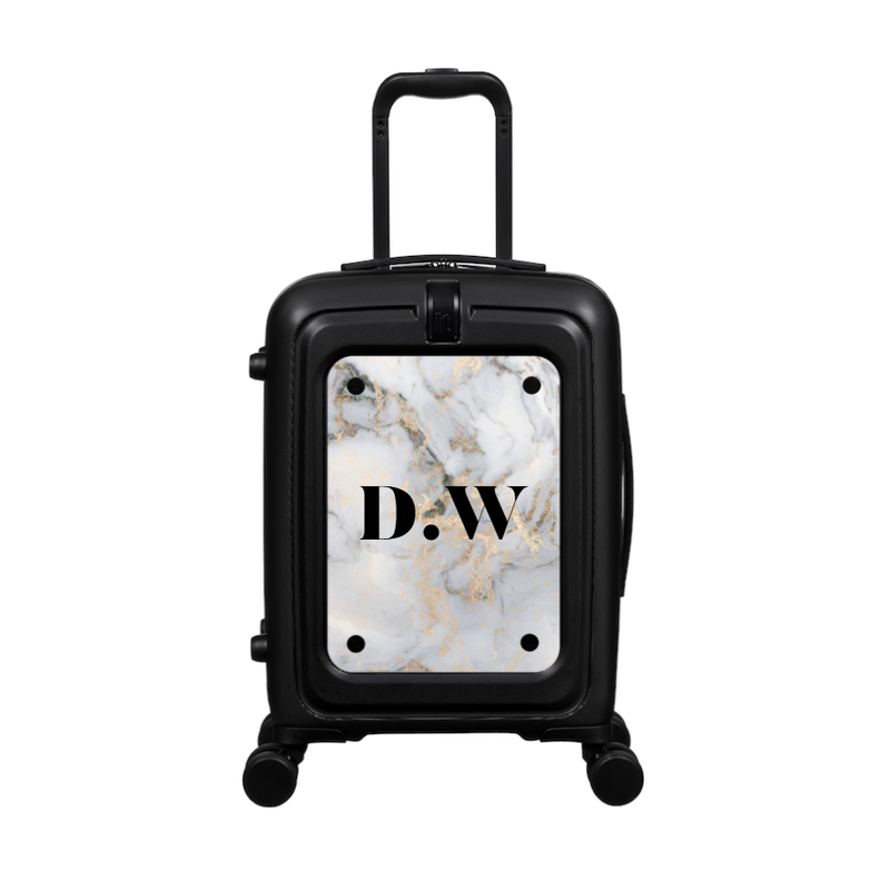 Modify - Suitcase with Personalised Panel (Grey Gold Marble - Initials)