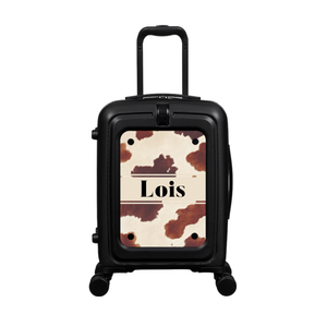 Modify - Suitcase with Personalised Panel (Textured Cow - Name)