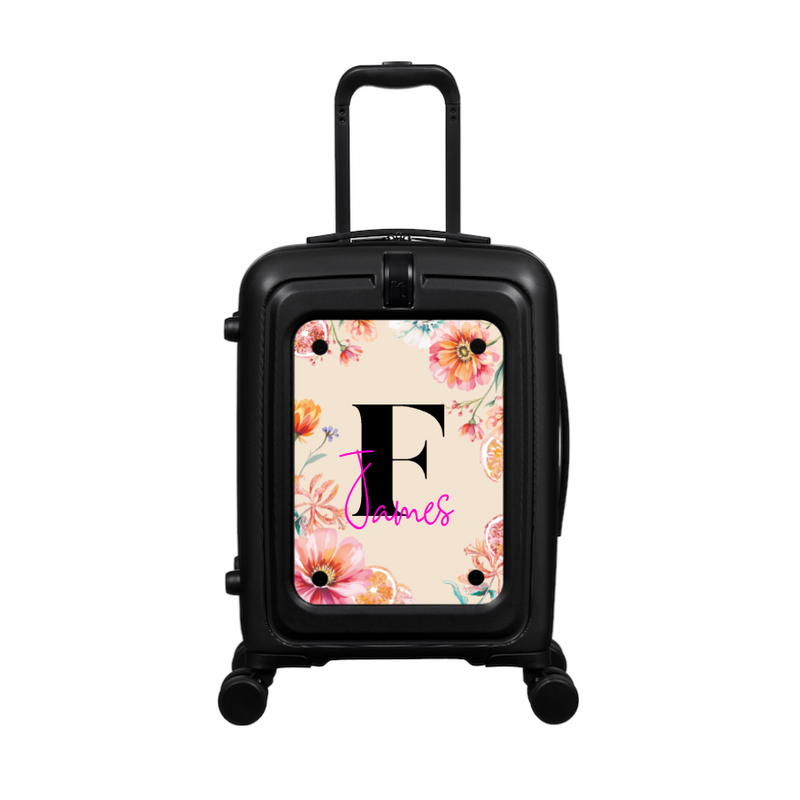 Modify - Suitcase with Personalised Panel (Summer Flowers - Letter & Name)