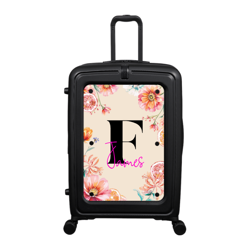Modify - Suitcase with Personalised Panel (Summer Flowers - Letter & Name)