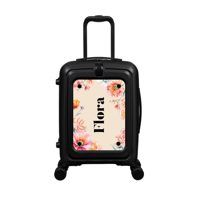 Modify - Suitcase with Personalised Panel (Summer Flowers - Side Name)