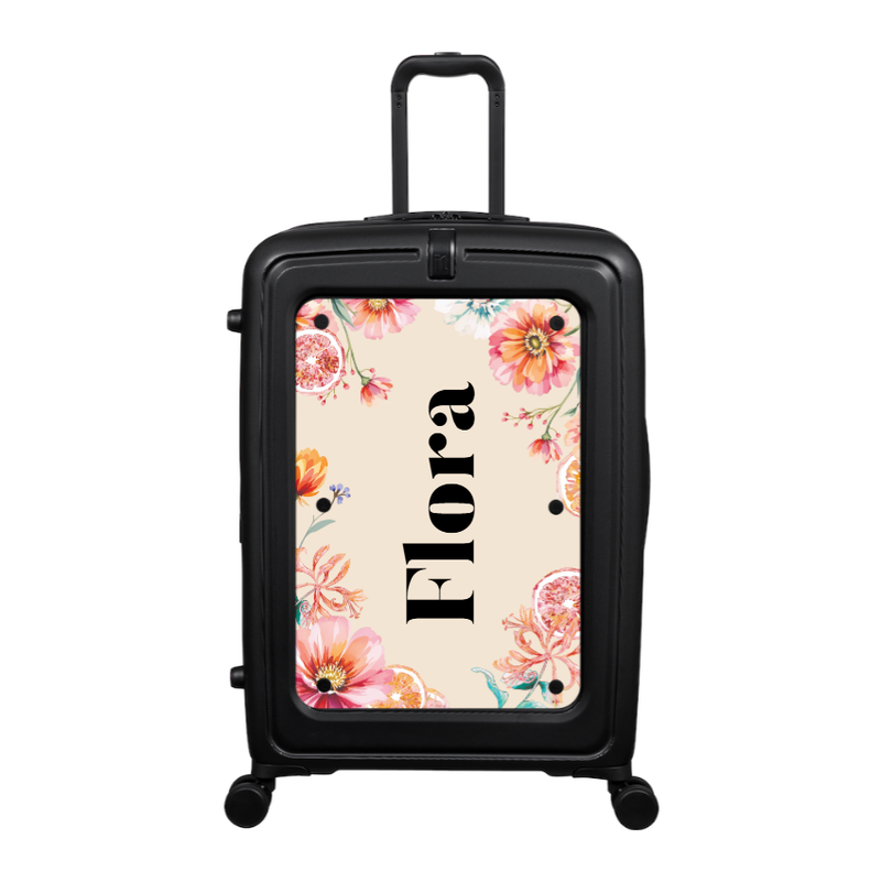 Modify - Suitcase with Personalised Panel (Summer Flowers - Side Name)