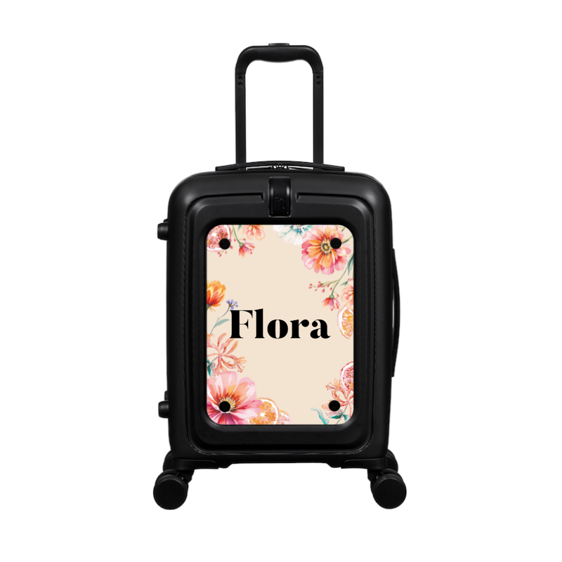 Modify - Suitcase with Personalised Panel (Summer Flowers - Name)