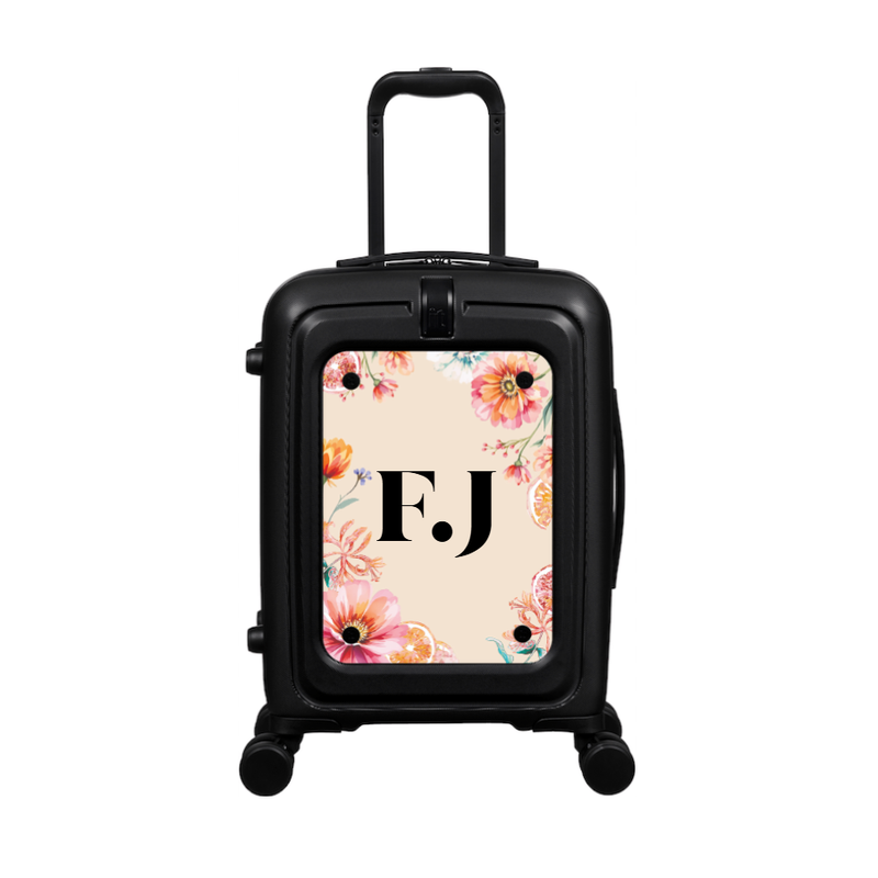 Modify - Suitcase with Personalised Panel (Summer Flowers - Initials)