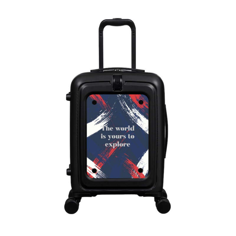 Modify - Suitcase with Personalised Panel (Brush Strokes - Quote)