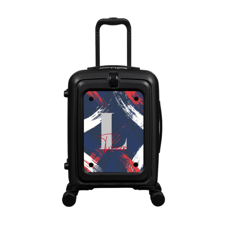 Modify - Suitcase with Personalised Panel (Brush Strokes - Letter & Name)