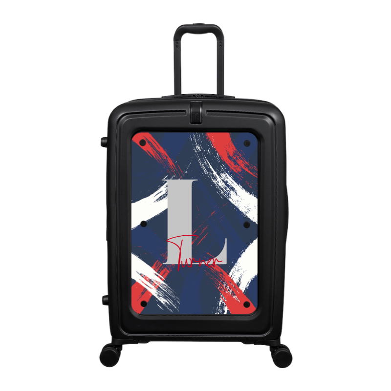 Modify - Suitcase with Personalised Panel (Brush Strokes - Letter & Name)