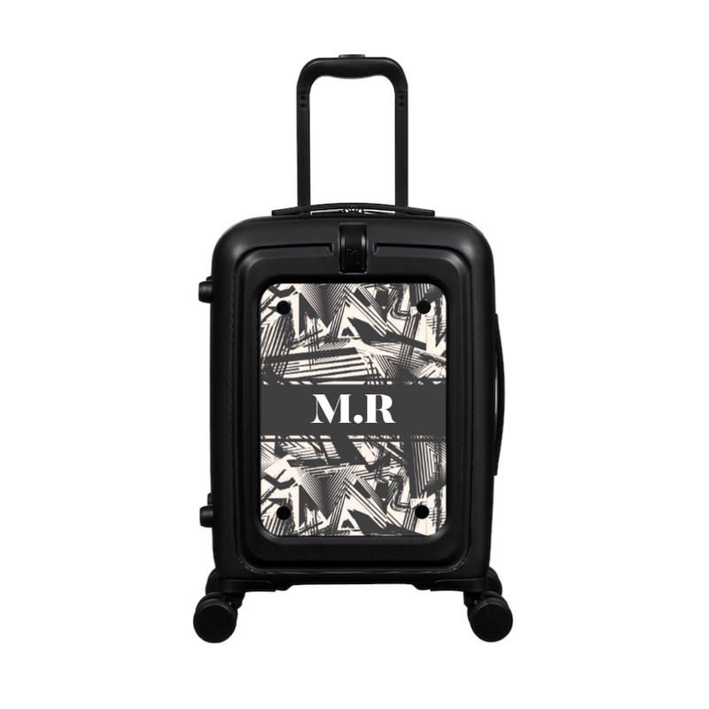 Modify - Suitcase with Personalised Panel (Geometric Strip - Initials)