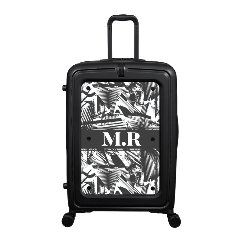Modify - Suitcase with Personalised Panel (Geometric Strip - Initials)