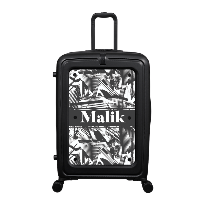 Modify - Suitcase with Personalised Panel (Geometric Strip - Name)