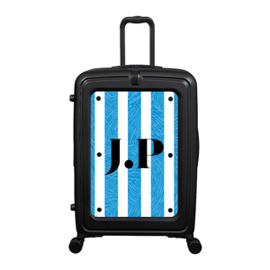 Modify - Suitcase with Personalised Panel (Blue Stripe Shirt - Initials)