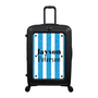 Modify - Suitcase with Personalised Panel (Blue Stripe Shirt - Double Name)