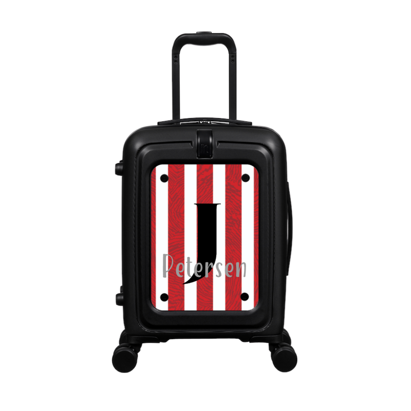 Modify - Suitcase with Personalised Panel (Red Stripe Shirt - Letter & Name)